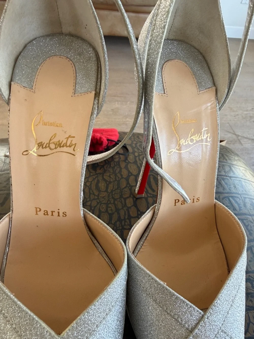 Christian Louboutin Glitter 150 Silver Pumps - Picture 7 of 17